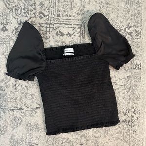 UO Puff sleeve smocked crop top